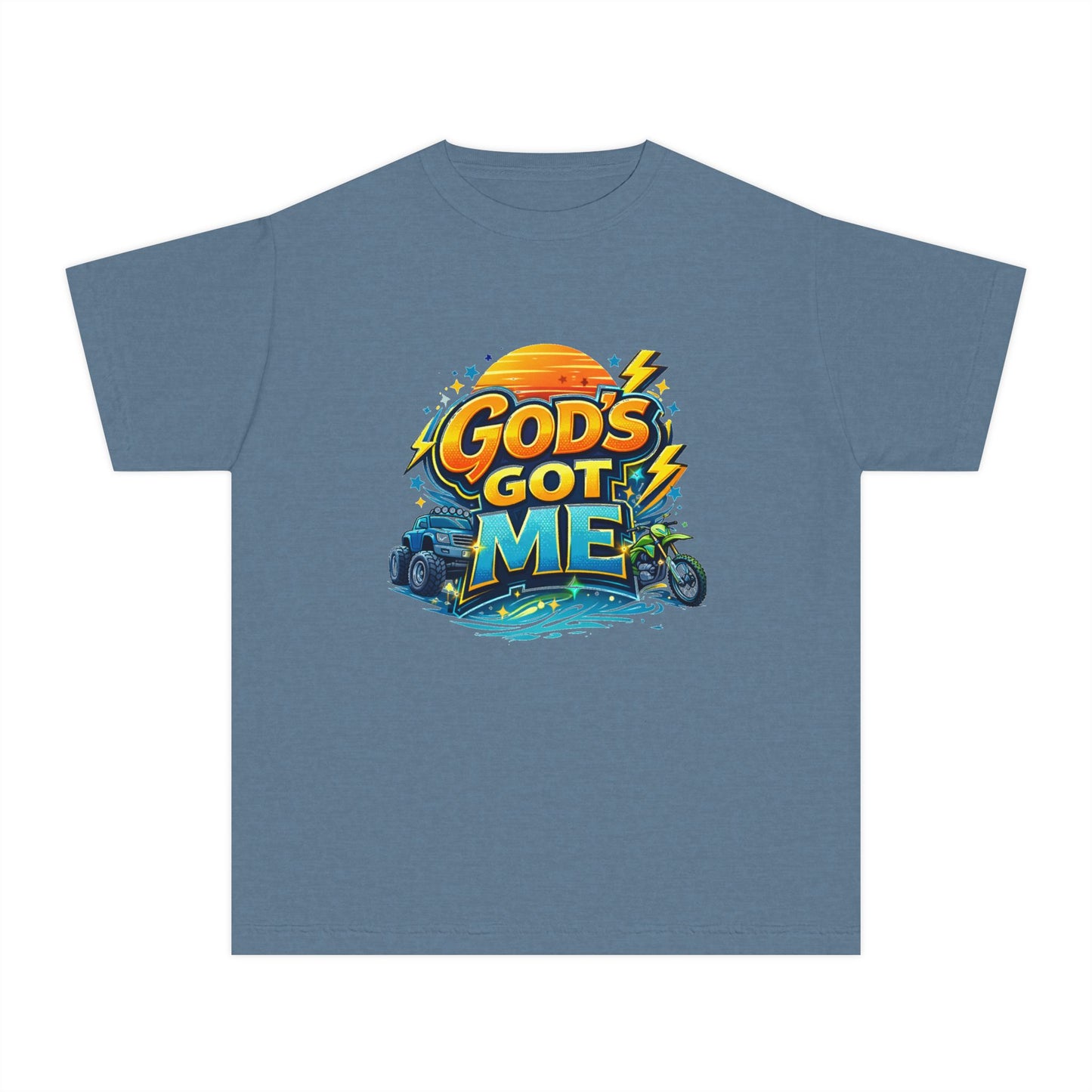 Youth Tee — "God's Got Me" Christian Surf Graphic