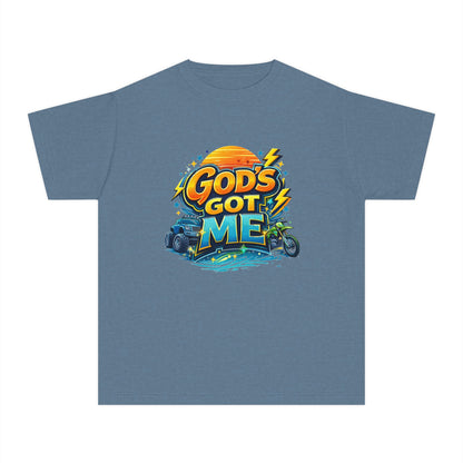 Youth Tee — "God's Got Me" Christian Surf Graphic