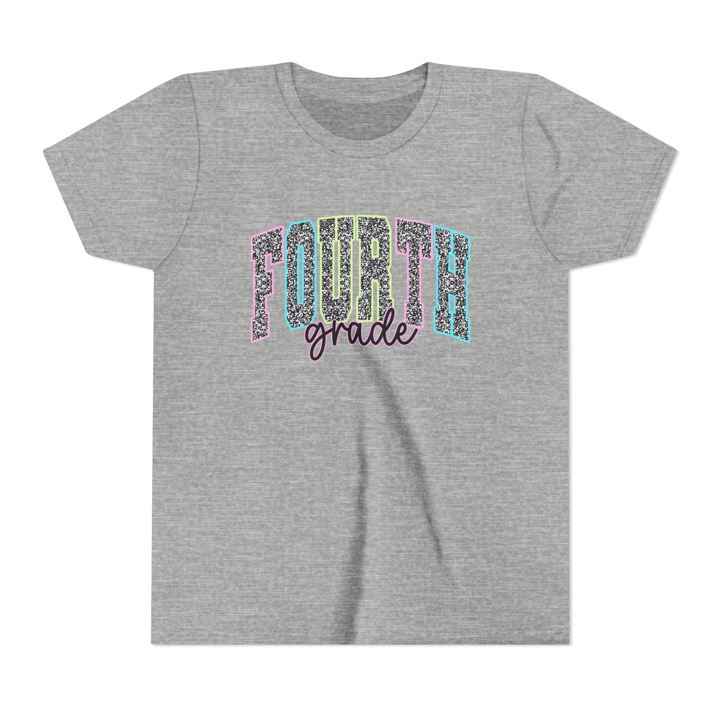 Fourth Grade Youth Tee — Colorful Glitter School Shirt for Kids