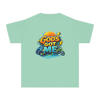 Youth Tee — "God's Got Me" Christian Surf Graphic