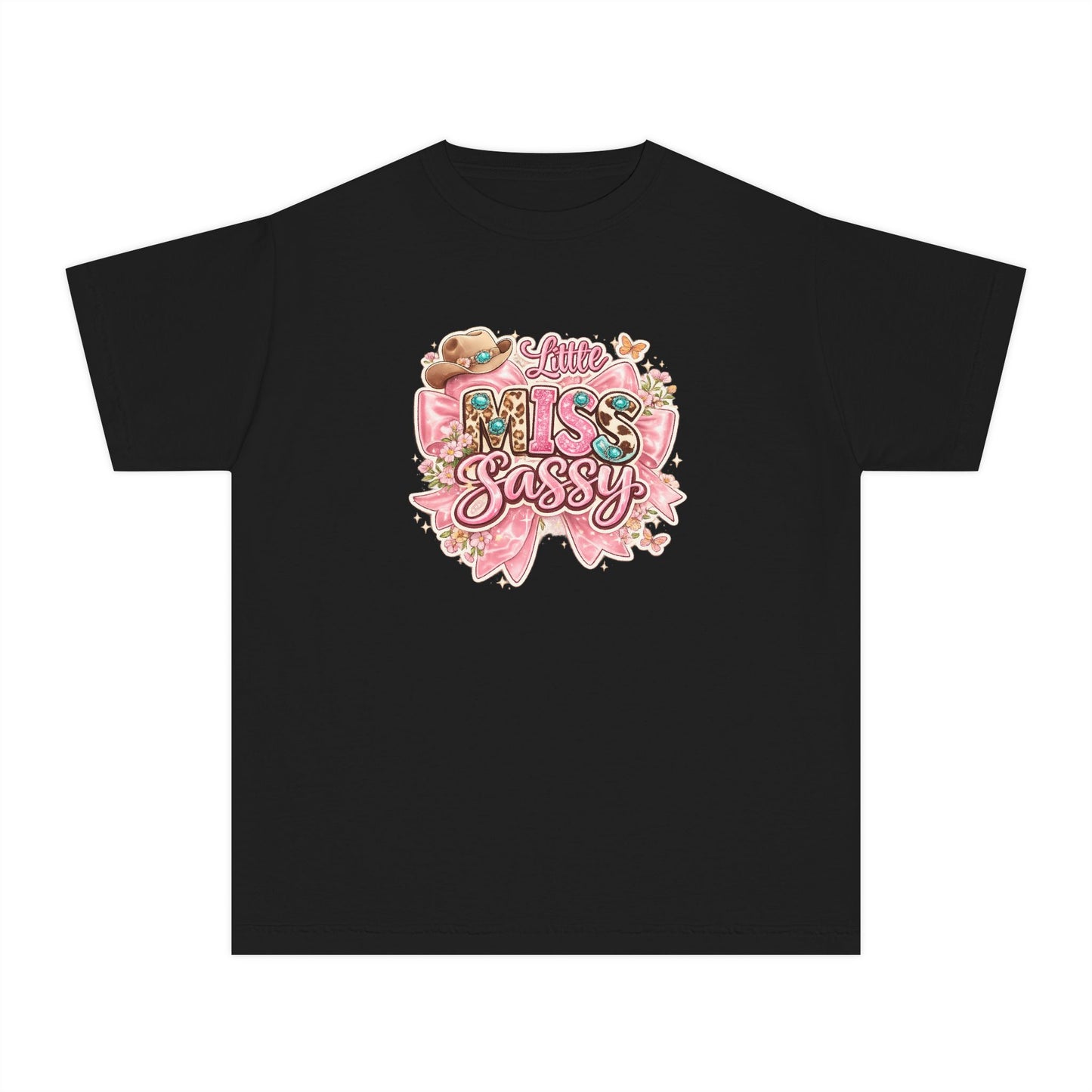 Youth Tee — "A Little Kiss Sassy" Floral Country Graphic