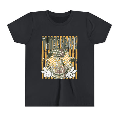 Third Grade Camo Star Youth T-Shirt – Fun Back-to-School Tee for Kids