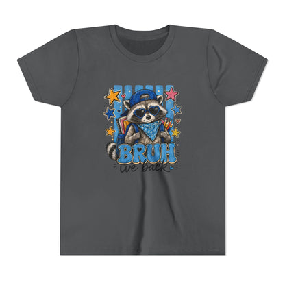 Youth Tee - "Bruh We Back" Raccoon Graphic