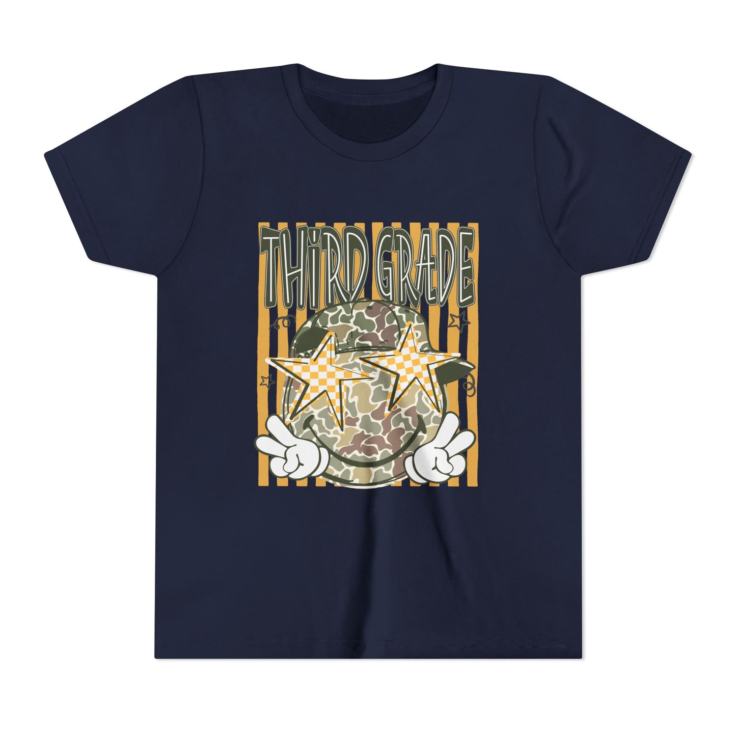 Third Grade Camo Star Youth T-Shirt – Fun Back-to-School Tee for Kids