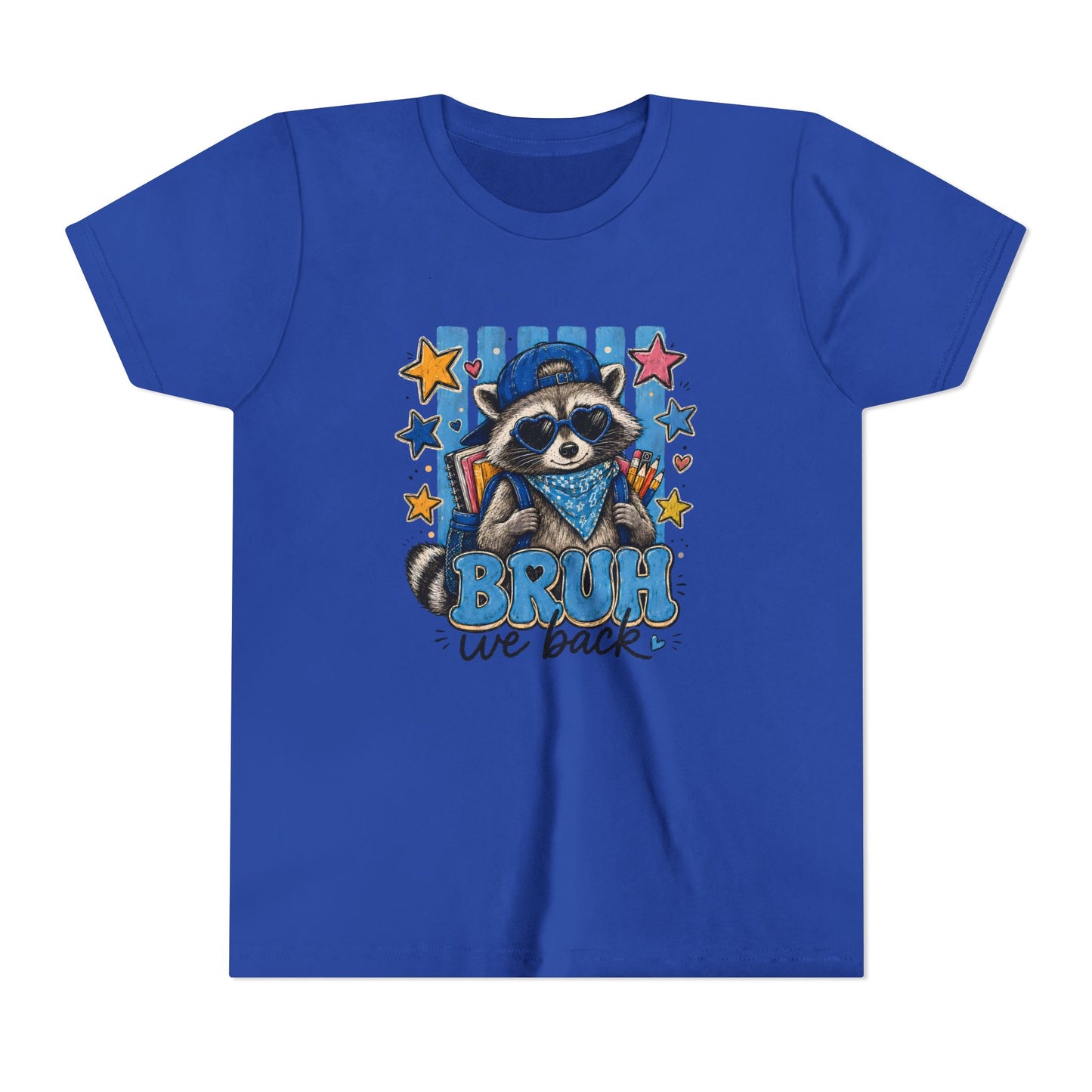 Youth Tee - "Bruh We Back" Raccoon Graphic
