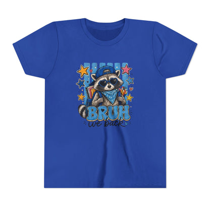 Youth Tee - "Bruh We Back" Raccoon Graphic