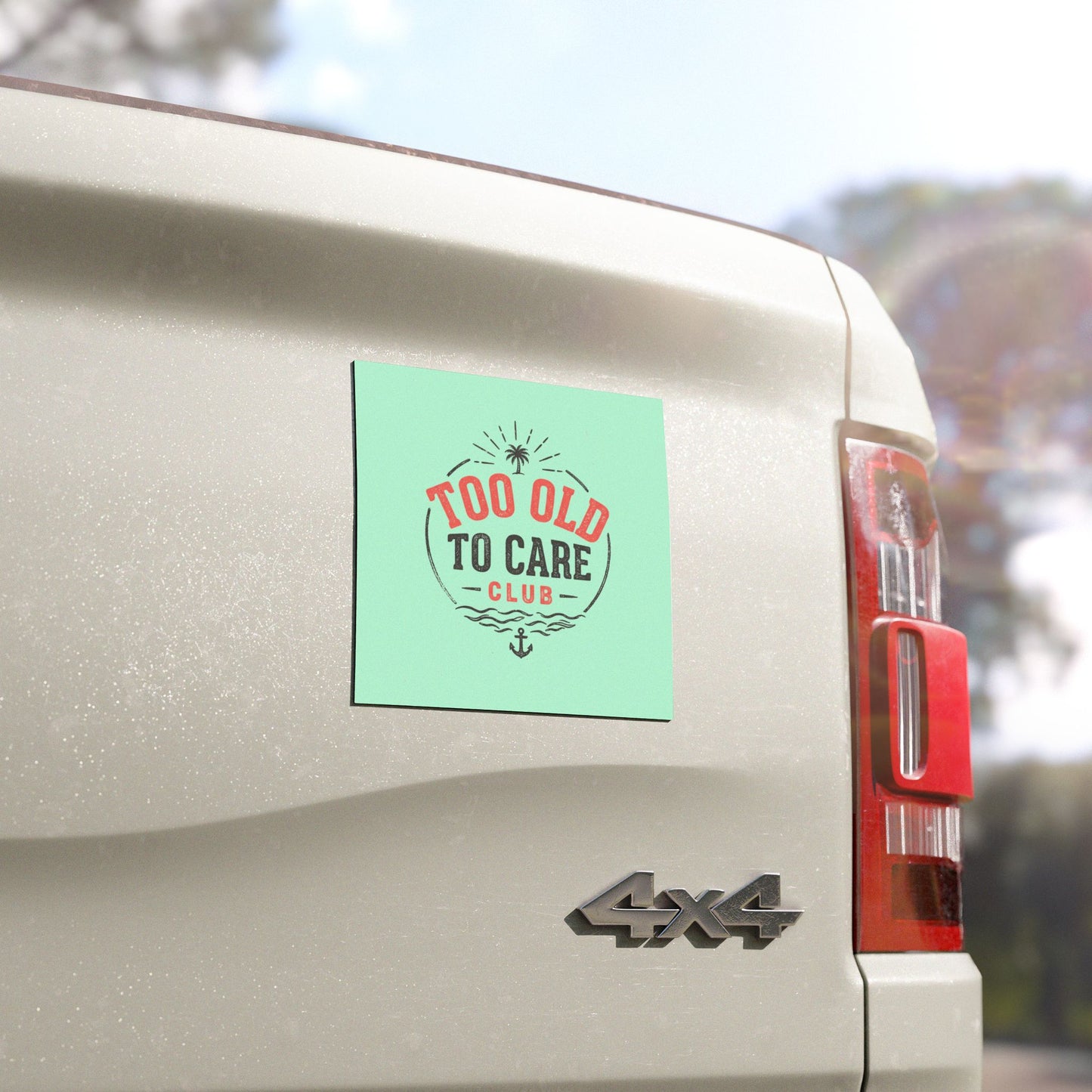 Car Magnet — "Too Old To Care Club" Vintage Beach Anchor Design