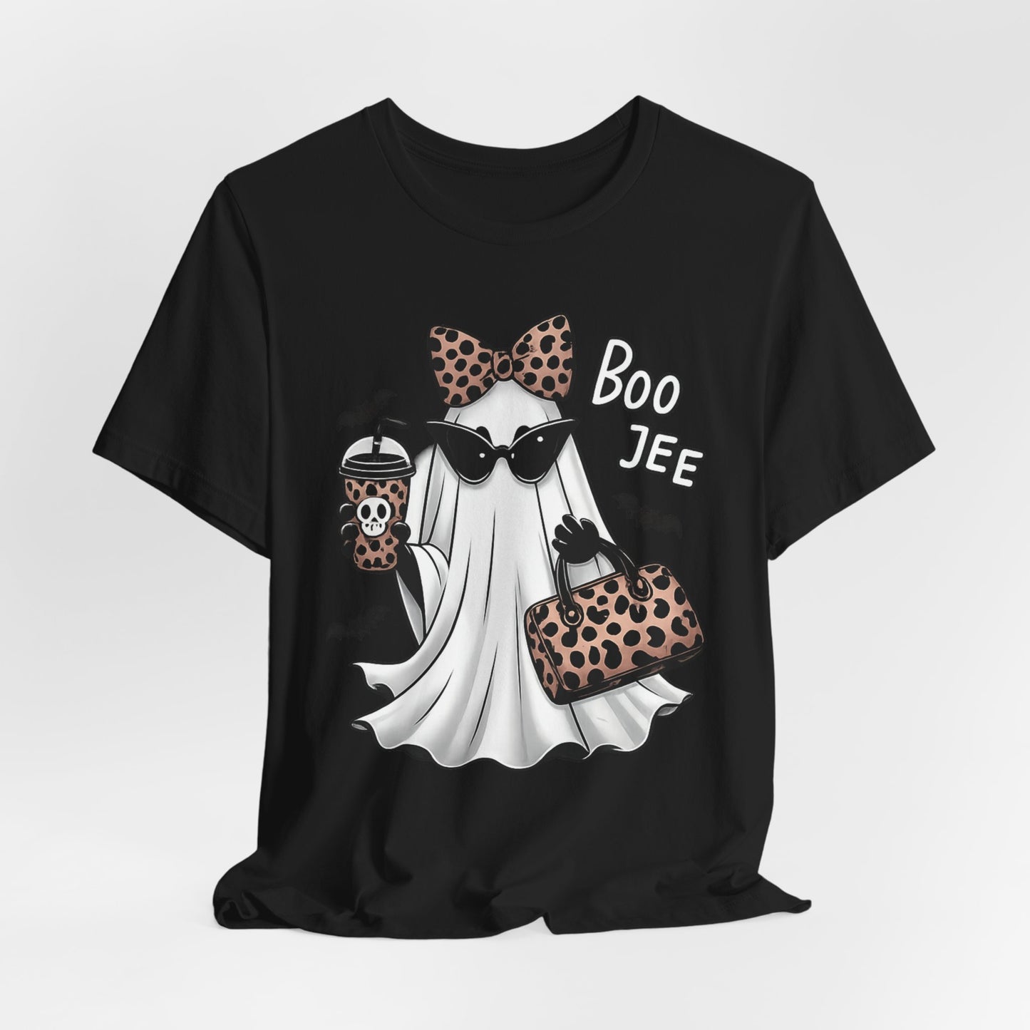 Boo Jee Leopard Ghost Tee - Cute Halloween Graphic T-Shirt