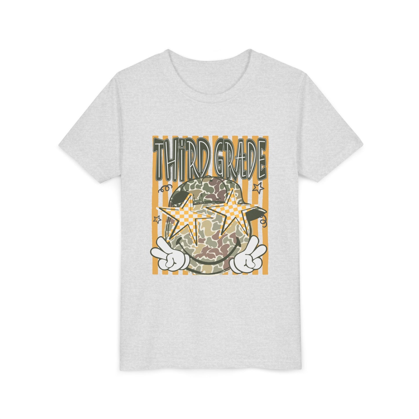 Third Grade Camo Star Youth T-Shirt – Fun Back-to-School Tee for Kids