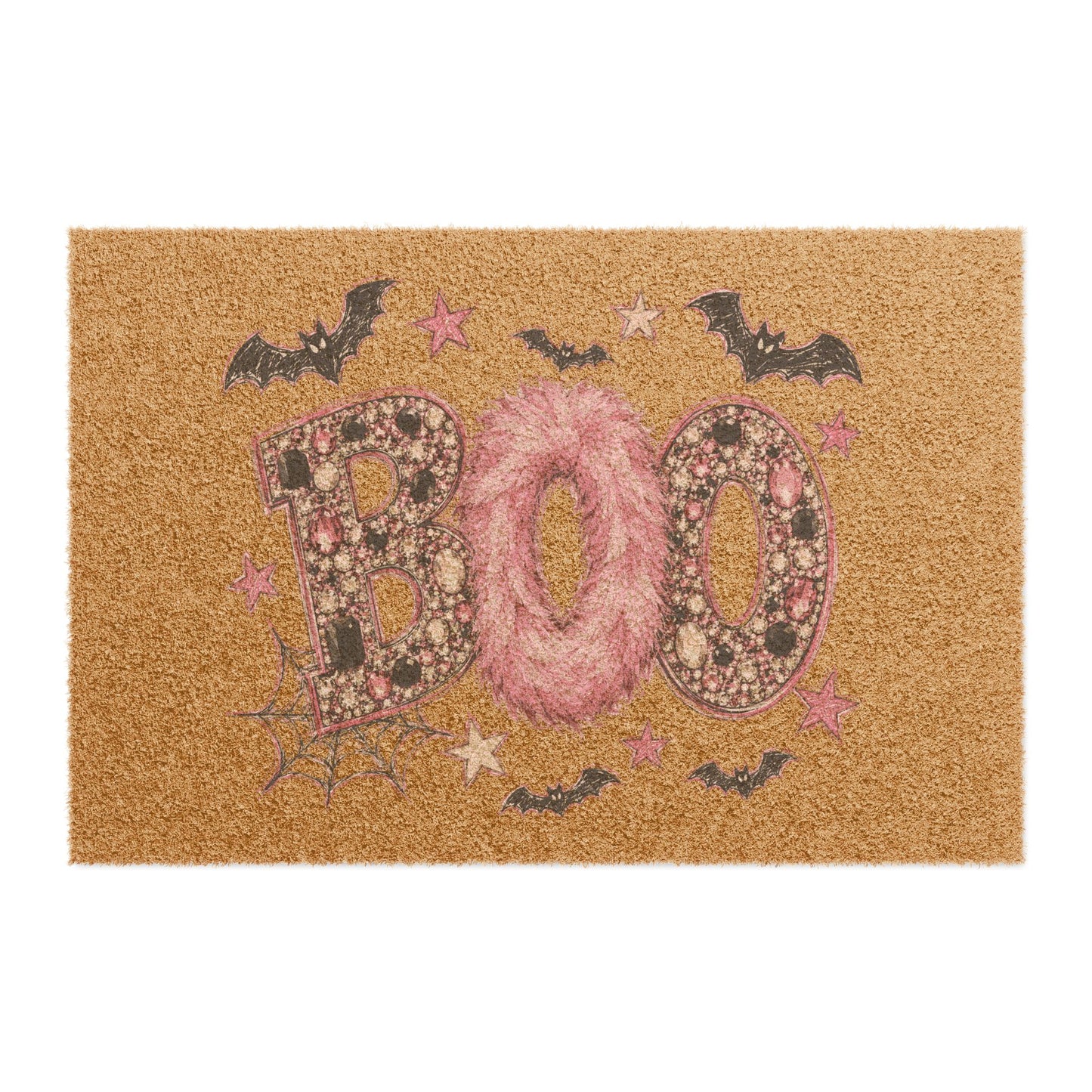 Boo Floral Halloween Doormat