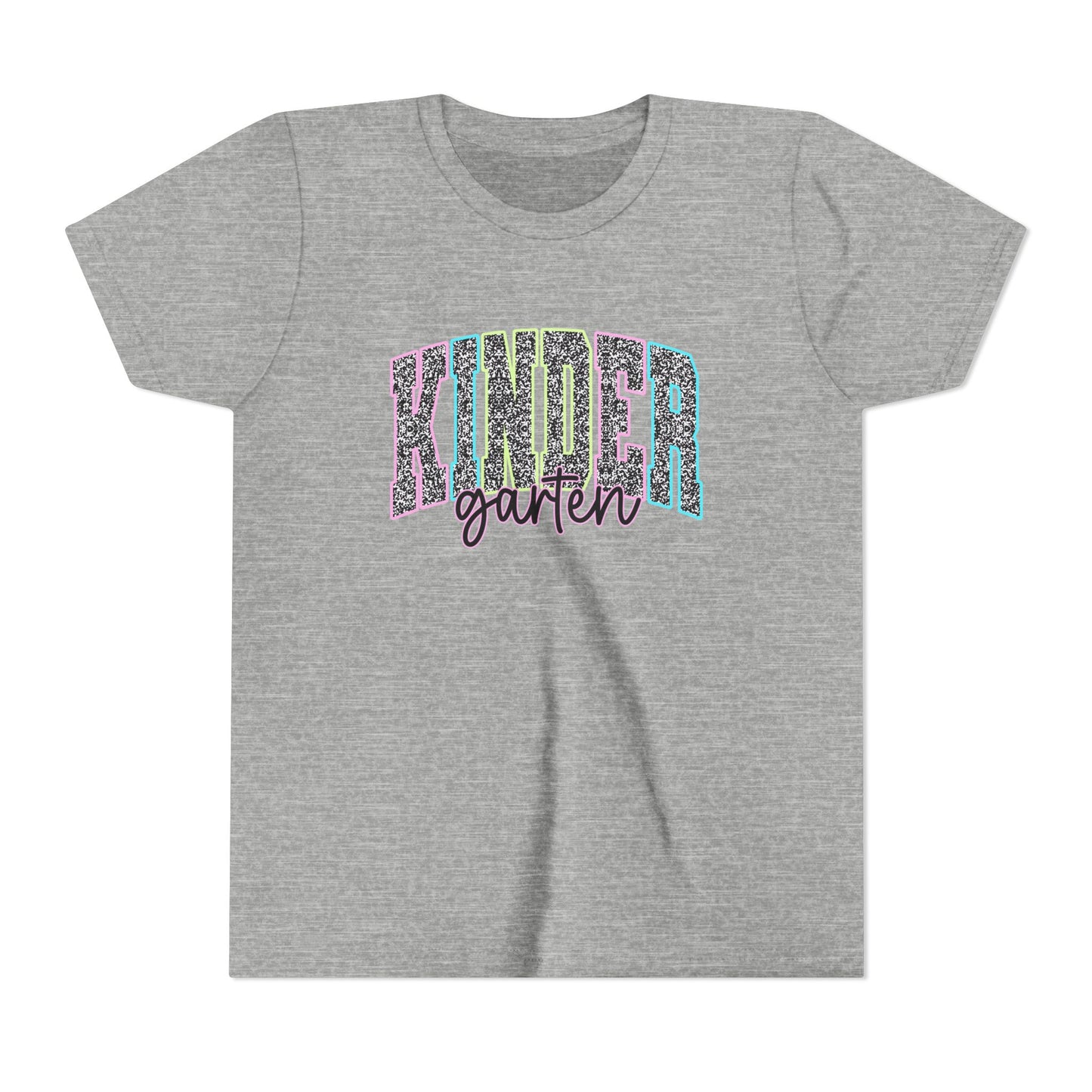 Kinder Garden Youth Tee — Colorful Glitter Graphic Shirt for Kids