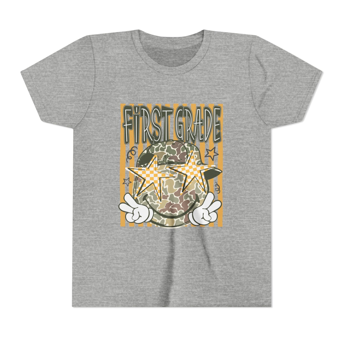 First Grade Camo Stars Youth Tee - Back to School Kids T-Shirt