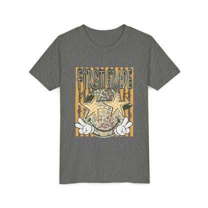 First Grade Camo Stars Youth Tee - Back to School Kids T-Shirt
