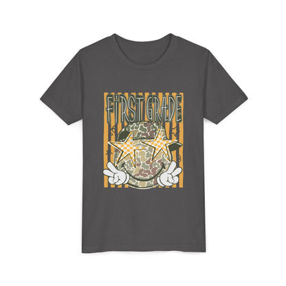First Grade Camo Stars Youth Tee - Back to School Kids T-Shirt