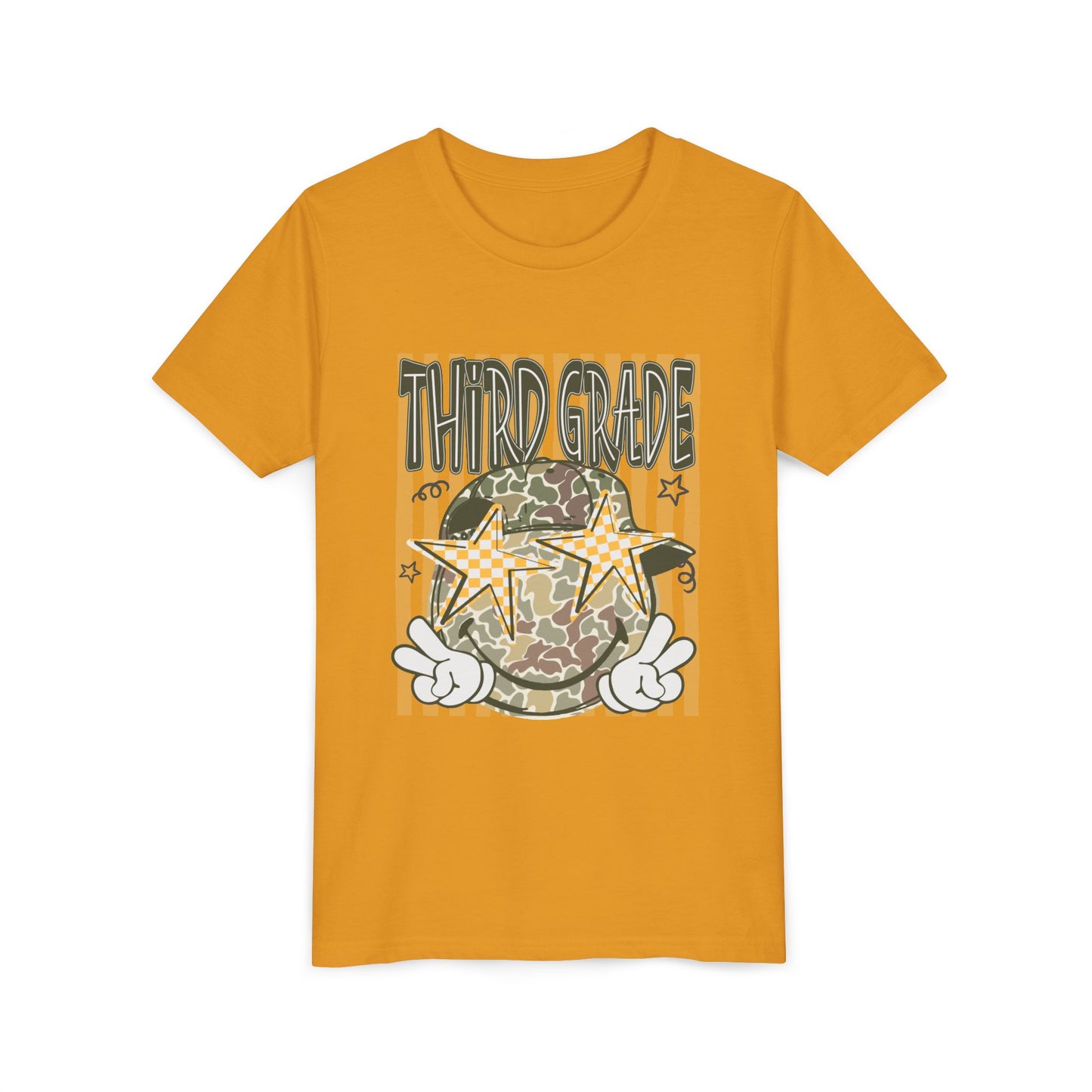 Third Grade Camo Star Youth T-Shirt – Fun Back-to-School Tee for Kids