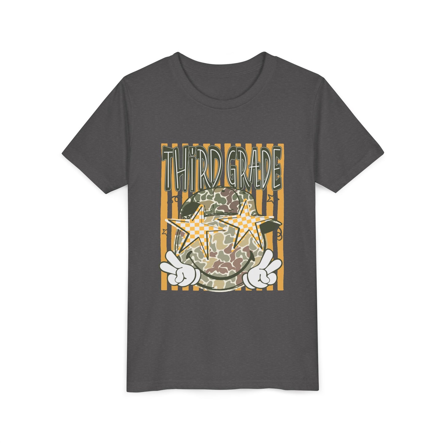 Third Grade Camo Star Youth T-Shirt – Fun Back-to-School Tee for Kids