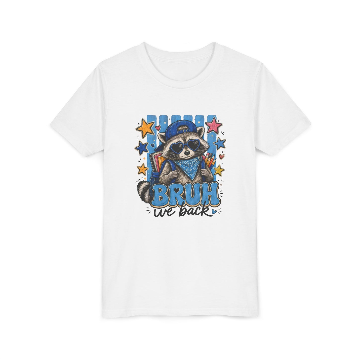 Youth Tee - "Bruh We Back" Raccoon Graphic