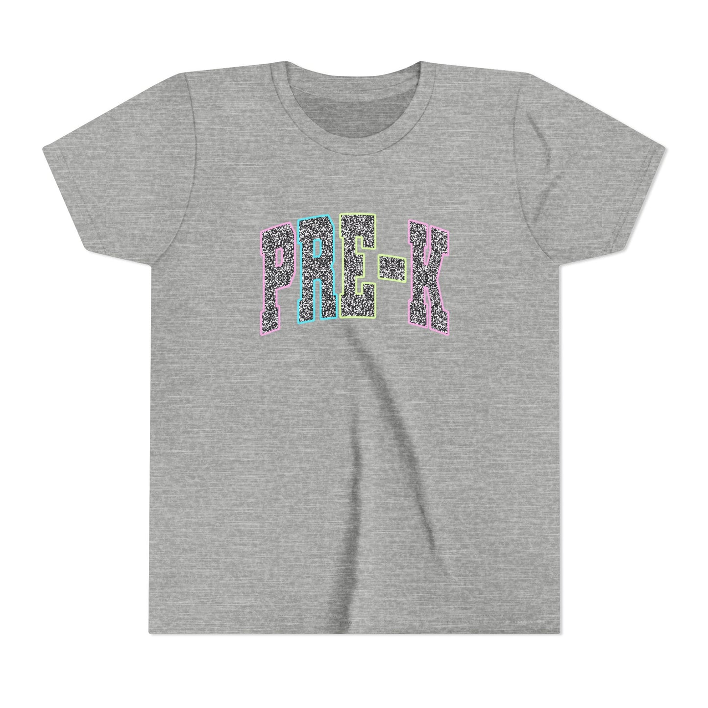 Pre-K Youth Tee — Colorful Glitter Lettering Back-to-School Shirt