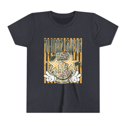 Third Grade Camo Star Youth T-Shirt – Fun Back-to-School Tee for Kids