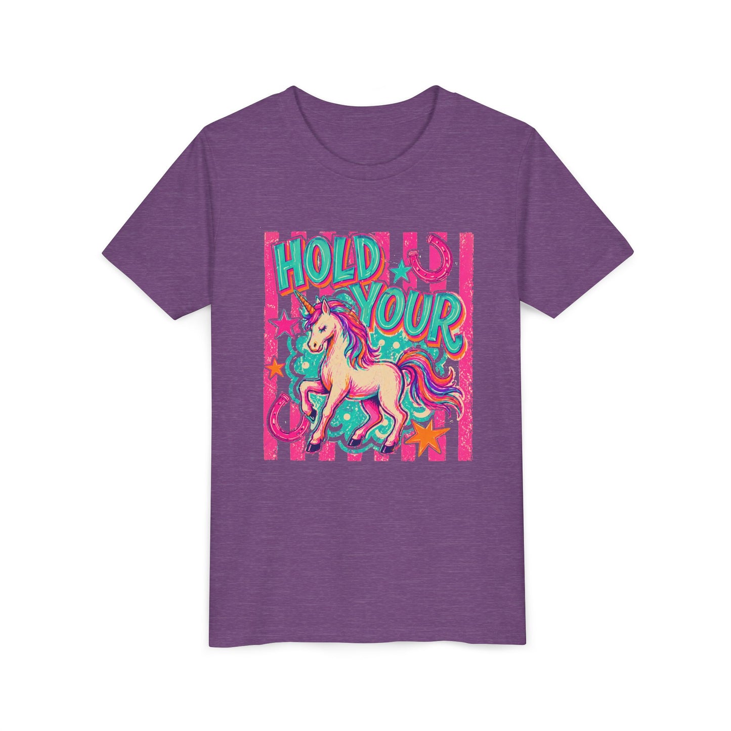 Youth Unicorn Tee "Hold Your" – Colorful Magical Kids T-Shirt