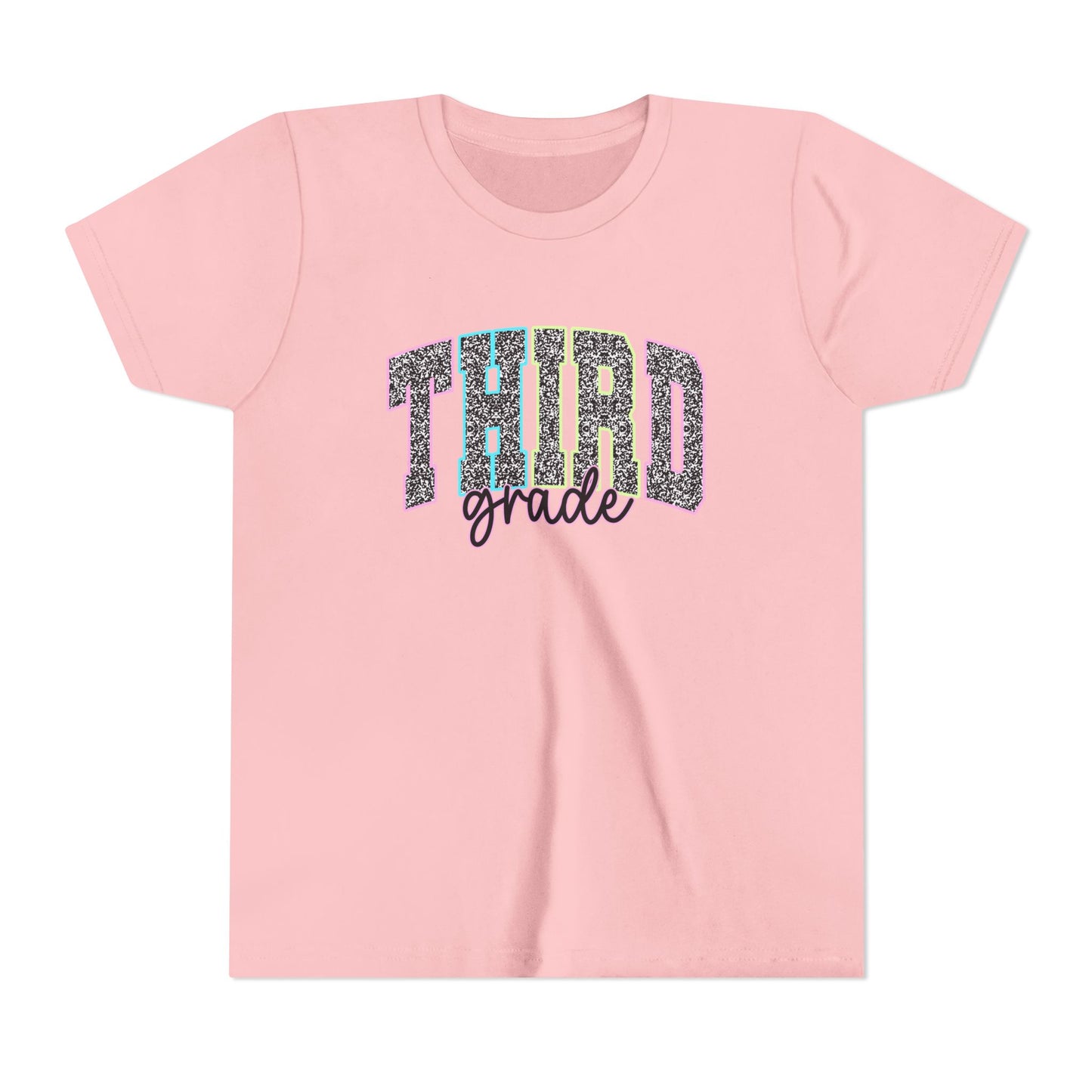 Third Grade Youth T-Shirt — Glitter Varsity Back-to-School Tee