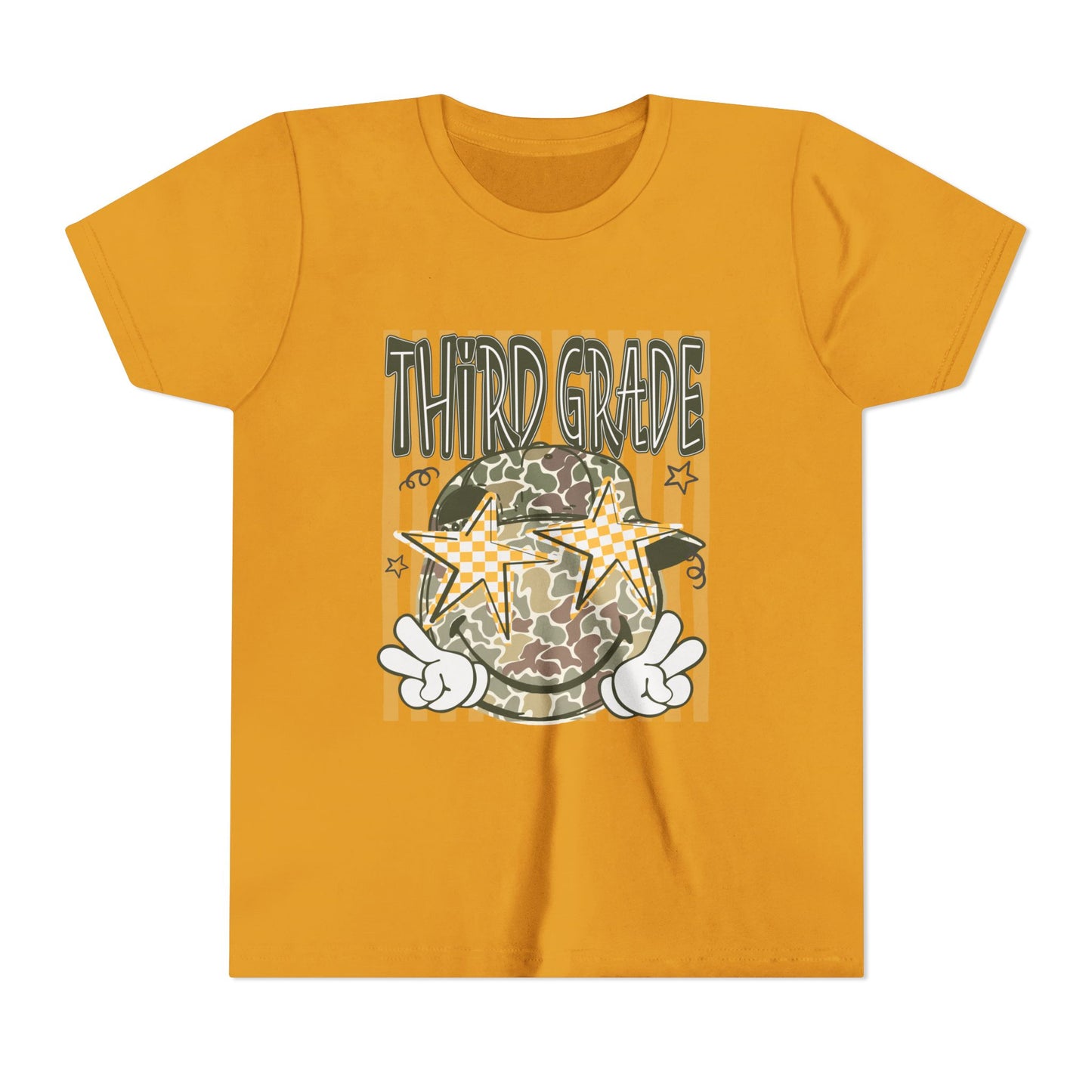 Third Grade Camo Star Youth T-Shirt – Fun Back-to-School Tee for Kids