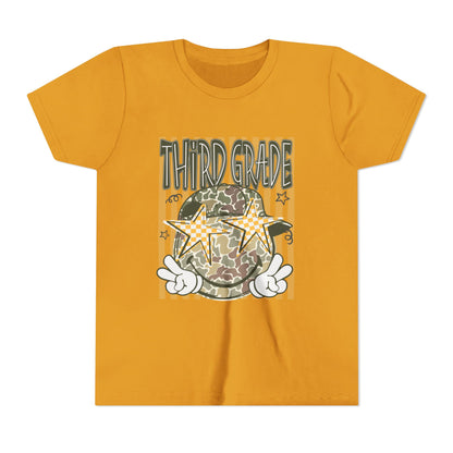 Third Grade Camo Star Youth T-Shirt – Fun Back-to-School Tee for Kids