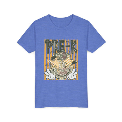 Pre-K Kids Tee — Camo Smiley Star Preschool Shirt for Boys & Girls