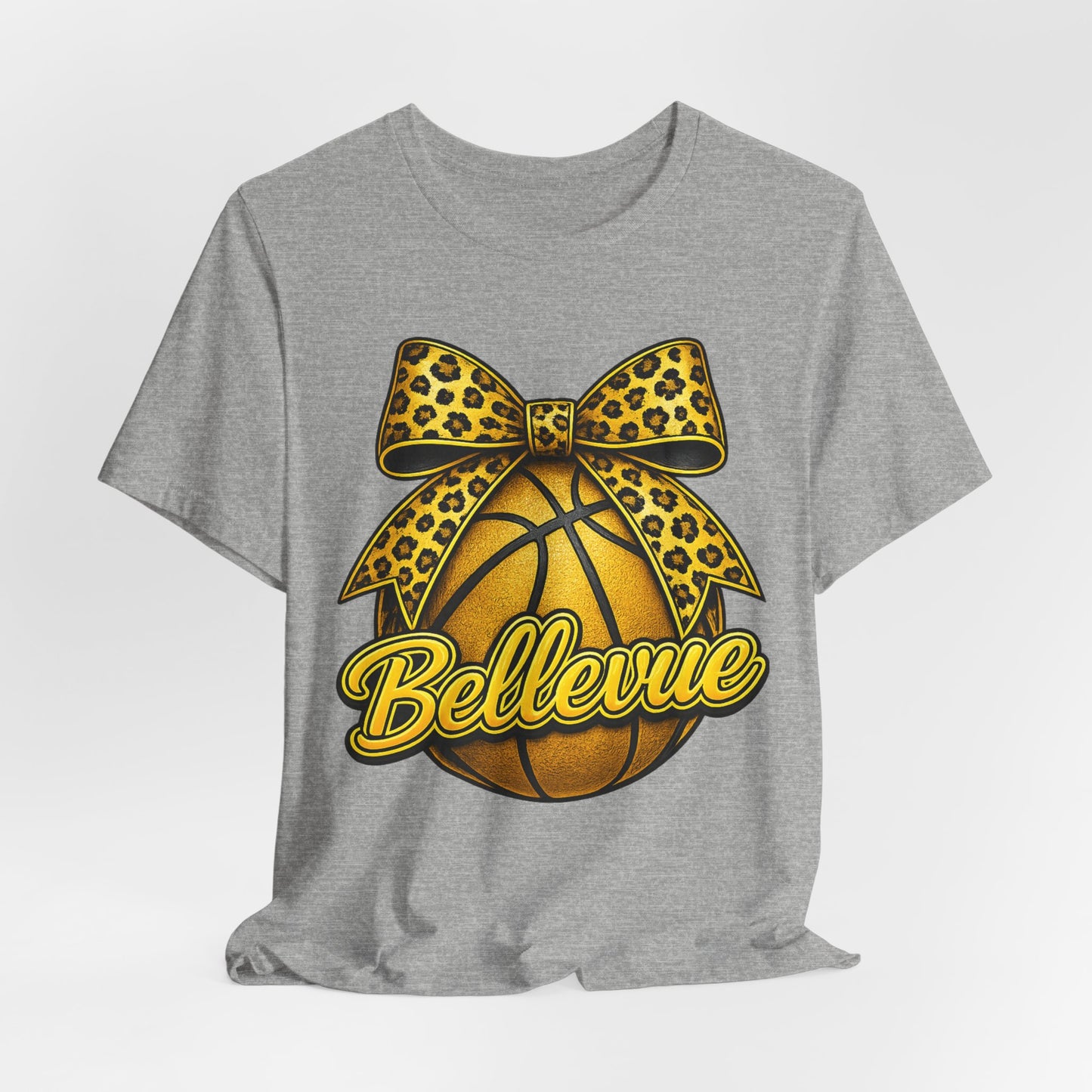Bellevue Leopard Bow Basketball T-Shirt