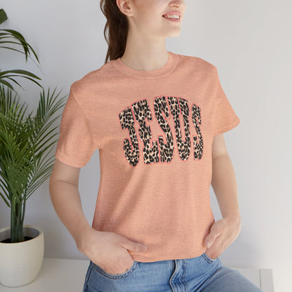 Jesus Leopard Print Tee - Christian Graphic T-Shirt