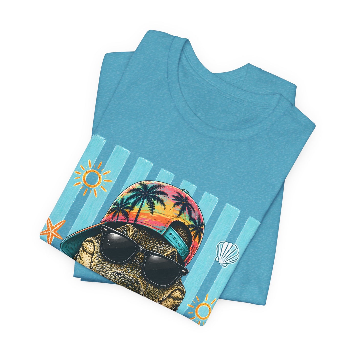 Alligator in Sunglasses Beach Tee — Tropical Summer Graphic T-Shirt