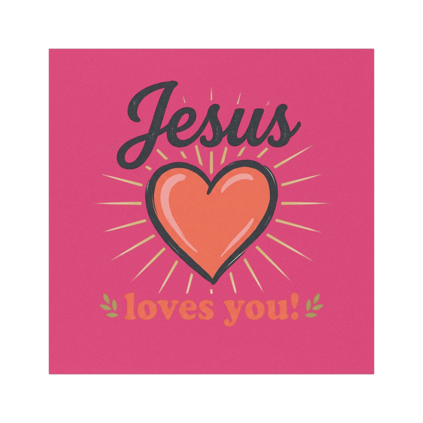 Car Magnet — Jesus Loves You Heart Christian Faith Sticker