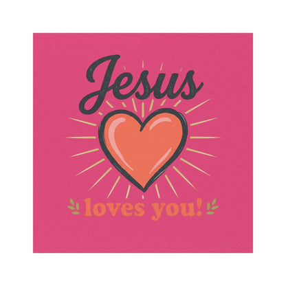 Car Magnet — Jesus Loves You Heart Christian Faith Sticker