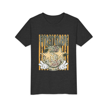 First Grade Camo Stars Youth Tee - Back to School Kids T-Shirt