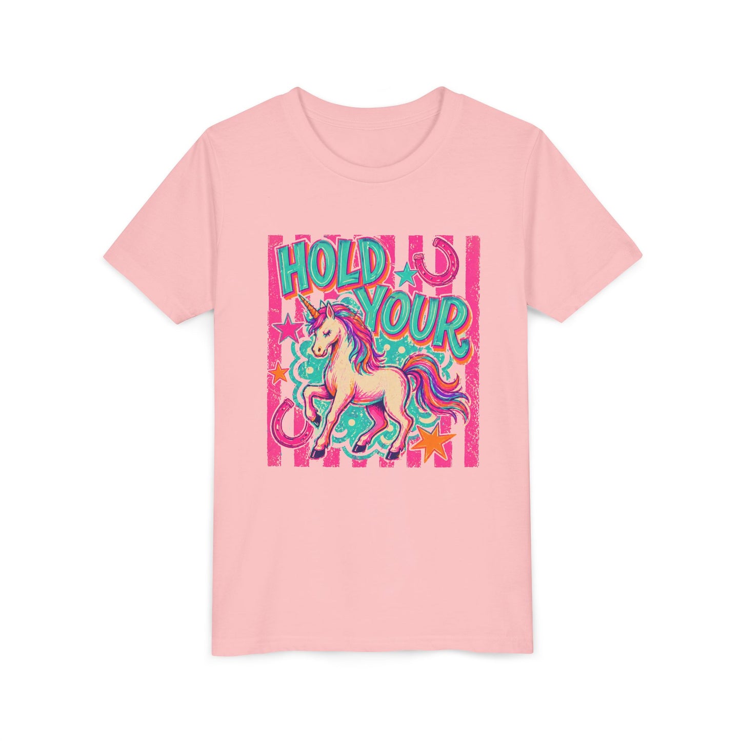 Youth Unicorn Tee "Hold Your" – Colorful Magical Kids T-Shirt