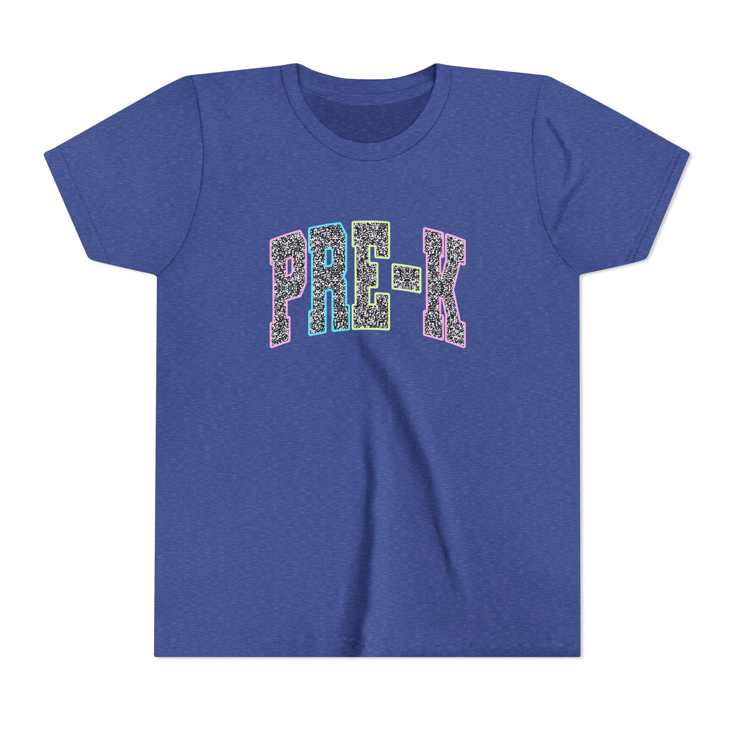 Pre-K Youth Tee — Colorful Glitter Lettering Back-to-School Shirt