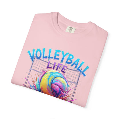 Volleyball Life T-Shirt — Colorful Paint Splash Volleyball Tee