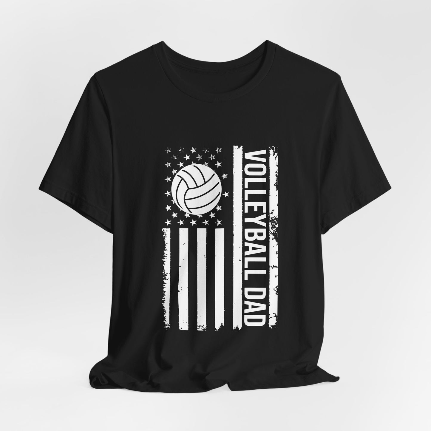 Volleyball Dad T-Shirt — Distressed Flag Volleyball Dad Tee