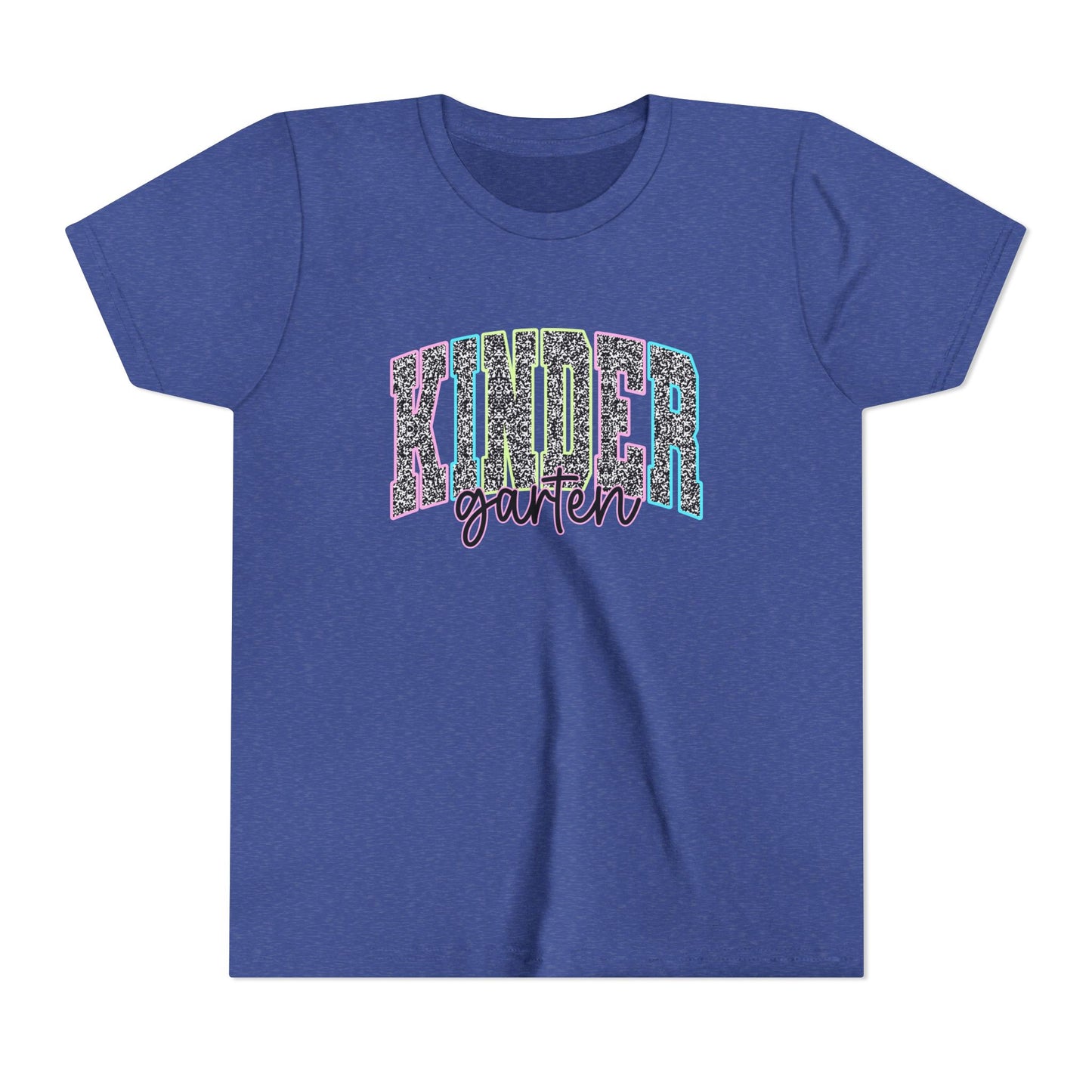 Kinder Garden Youth Tee — Colorful Glitter Graphic Shirt for Kids