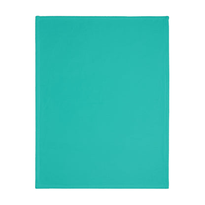 Glam Horse Velvet Microfiber Blanket — Turquoise Horse with Sunglasses & Necklace