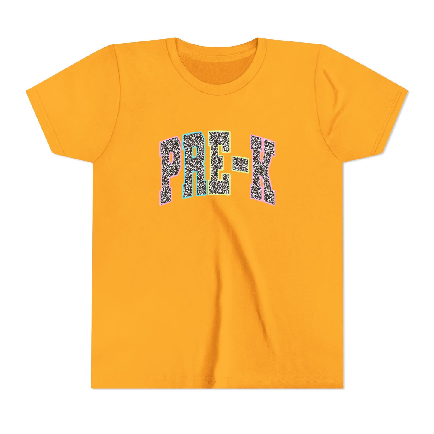 Pre-K Youth Tee — Colorful Glitter Lettering Back-to-School Shirt