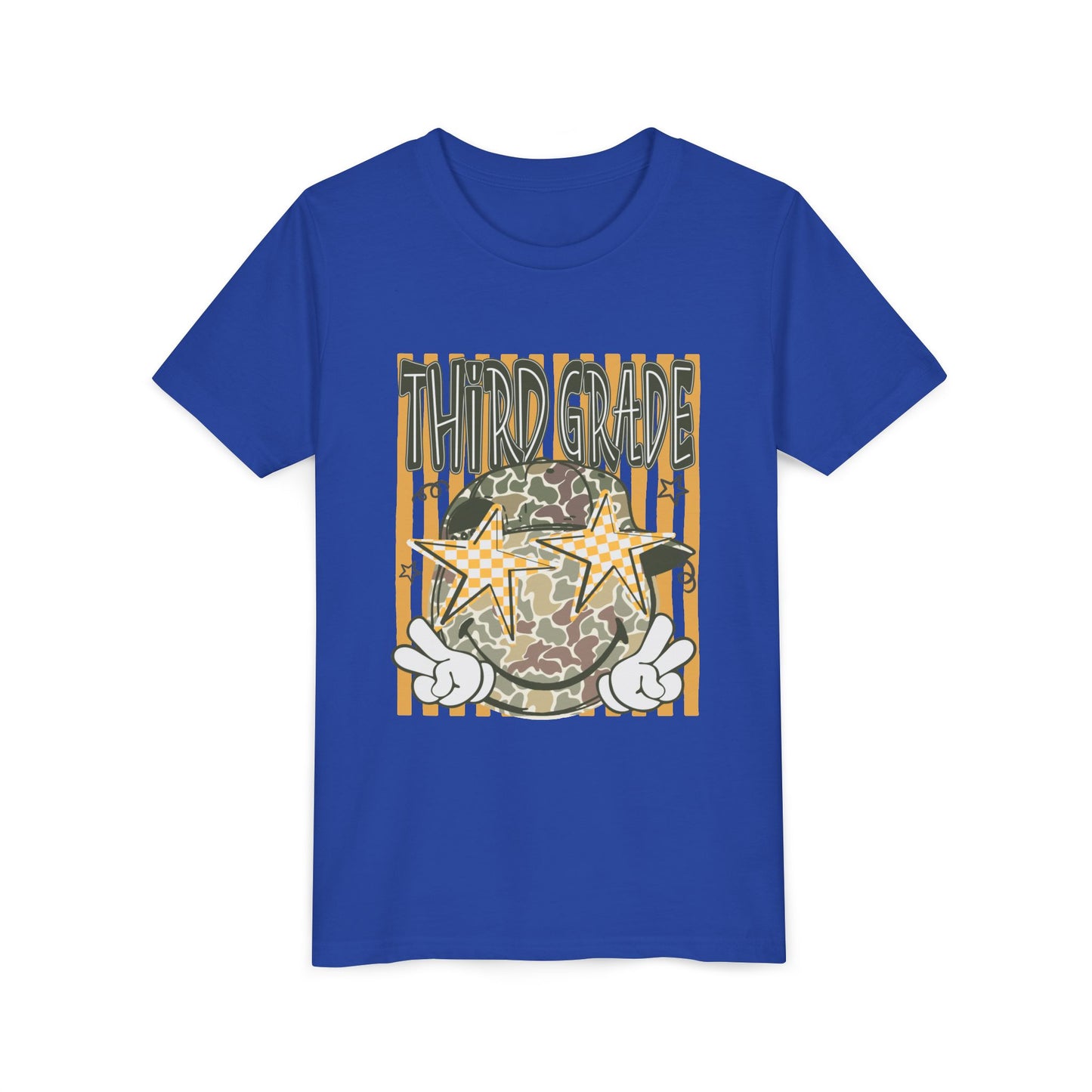 Third Grade Camo Star Youth T-Shirt – Fun Back-to-School Tee for Kids