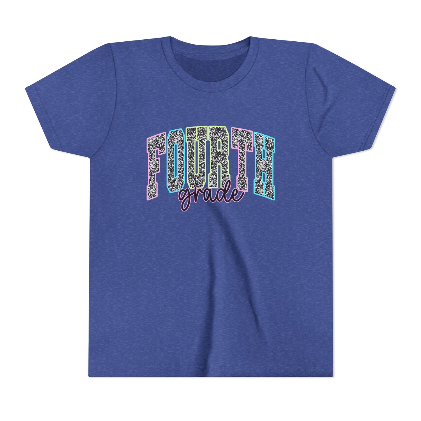 Fourth Grade Youth Tee — Colorful Glitter School Shirt for Kids