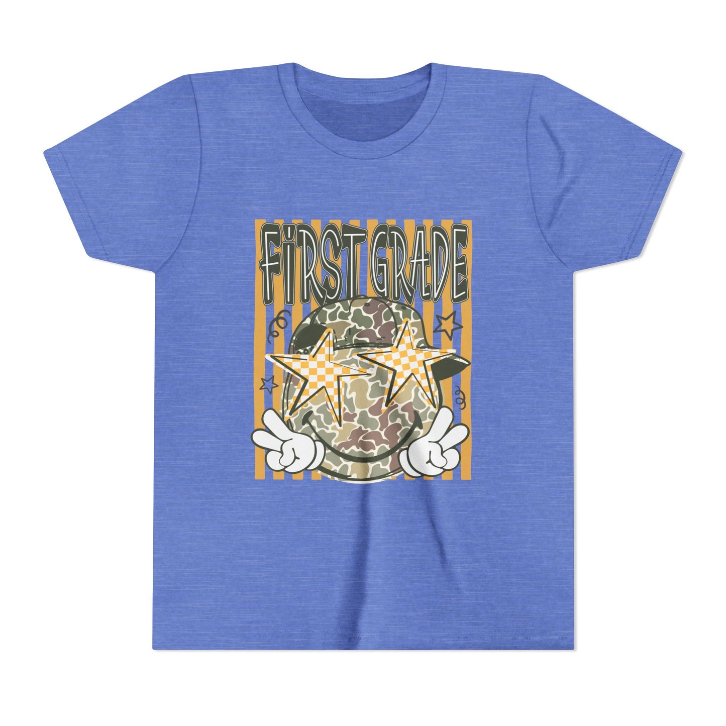 First Grade Camo Stars Youth Tee - Back to School Kids T-Shirt