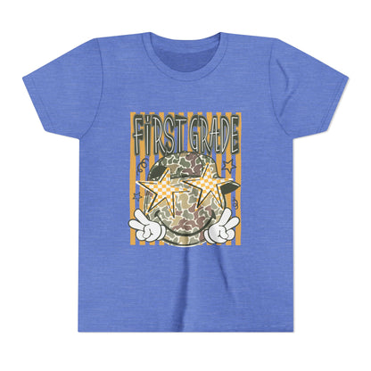 First Grade Camo Stars Youth Tee - Back to School Kids T-Shirt