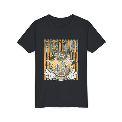 First Grade Camo Stars Youth Tee - Back to School Kids T-Shirt