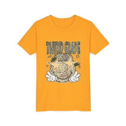 Third Grade Camo Star Youth T-Shirt – Fun Back-to-School Tee for Kids