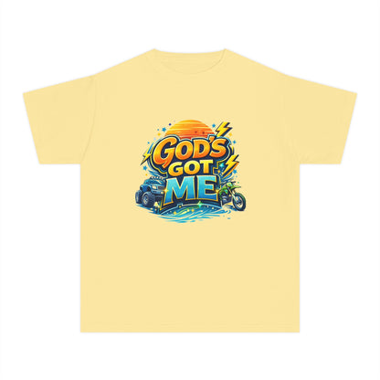 Youth Tee — "God's Got Me" Christian Surf Graphic