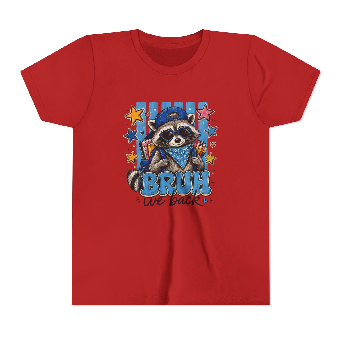 Youth Tee - "Bruh We Back" Raccoon Graphic