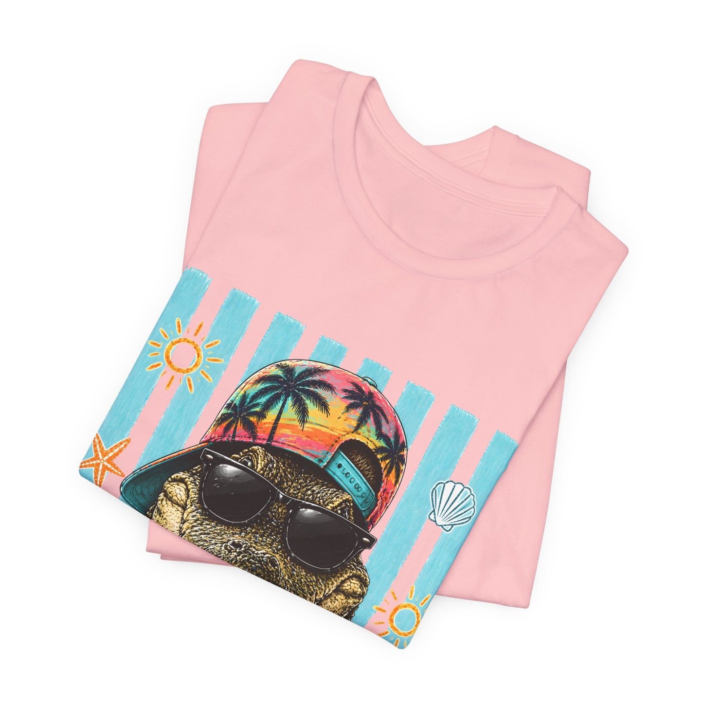 Alligator in Sunglasses Beach Tee — Tropical Summer Graphic T-Shirt